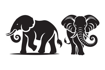 eliphent silhouette vector illustration isolated on a white background