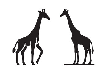  giraffe silhouette vector illustration icon isolated on a white background