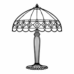 table lamp and umbrella
