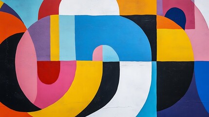 Abstract Colorful Geometric Wall Art Design