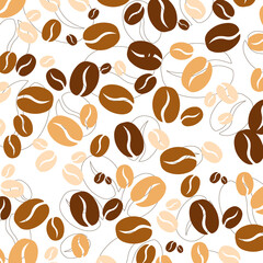 Obraz premium coffee beans seamless pattern