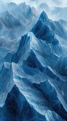 Obraz premium Majestic snow capped peaks rise dramatically into the frigid grey blue sky in this remote alpine wilderness landscape The jagged