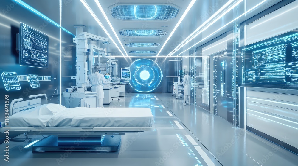 Poster advanced healthcare with quantum technology, using quantum computing to enhance personalized medicin