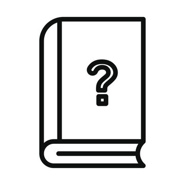 recommend clip art: book with question mark icon line art vector