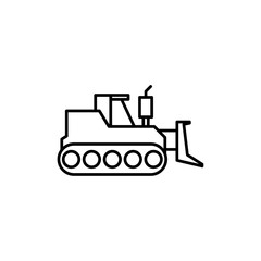 Bulldozer icon line art vector