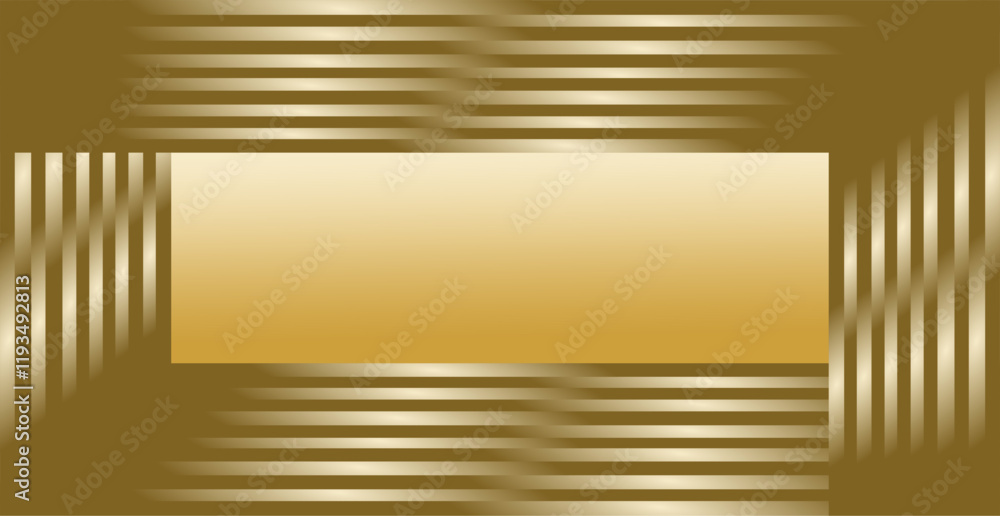 Poster composition of geometric lines and planes and empty space with gold and brown gradient colors as ins