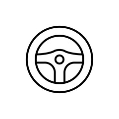 car Steering wheel icon line art vector