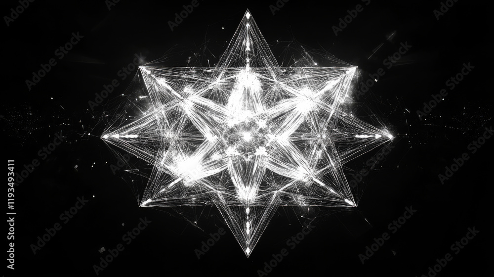 Aufkleber the snowflake hologram. a snowflake made up of polygons, triangles, points, and lines. snowflake is 