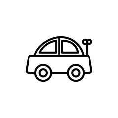 Clockwork car toy icon line art vector
