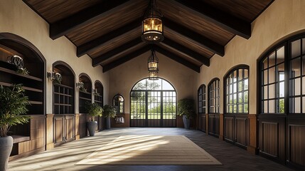 Fototapeta premium A high-end equestrian facility with premium stables and tailored riding gear