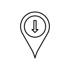 Download GPS map location icon line art vector