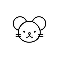 Face of mouse icon line art vector