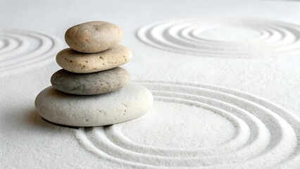 zen stones on the sand