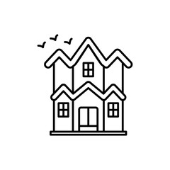 Haunted house icon line art vector