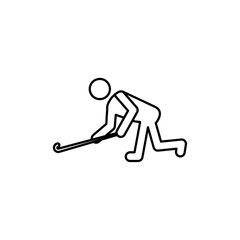 Hockey player icon line art vector