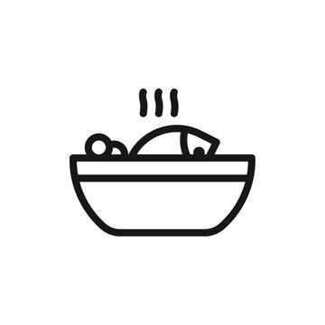 steaming fish bowl icon clip art preview