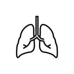 Human lungs icon line art vector