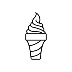 ice cream cone icon line art vector