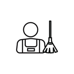 Janitor icon line art vector