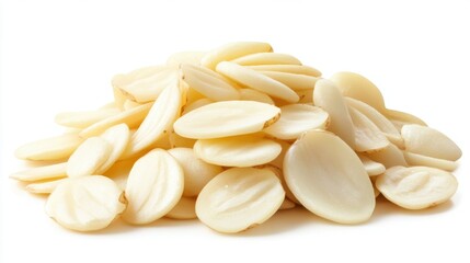 White Seeds Piled on White Background for Food and Gardening Use