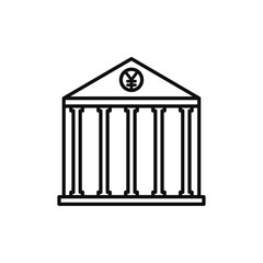 Japanese bank icon line art vector