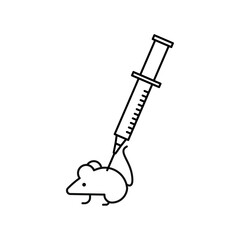Lab rat experiment icon line art vector