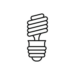 Led light bulb icon line art vector