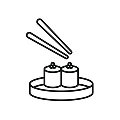 Maki sushi roll icon line art vector © Petsscouts