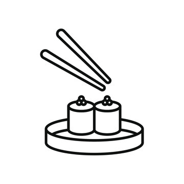 recommend clip art: Maki sushi roll icon line art vector