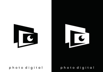 simple creative camera photography logo vector design