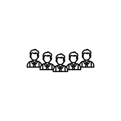 Modern teamwork icon line art vector
