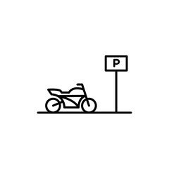 motorbike parking icon line art vector