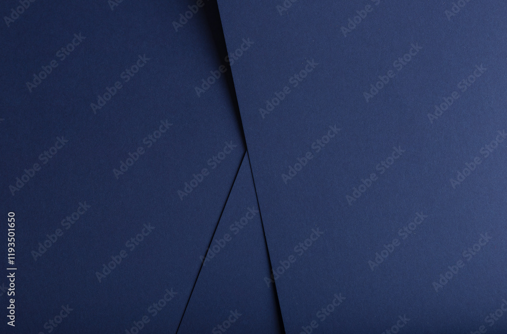 Poster midnight blue paper background with overlapping layers and a smooth, matte texture. bold dark tones 