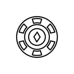 Poker chip icon line art vector