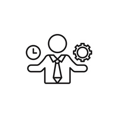 Productive man icon line art vector