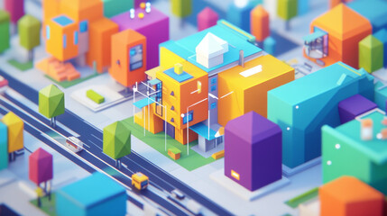 Fototapeta premium Hologram product management. Product management made of polygons, triangles, dots, and lines. Low-poly product management structure of connections. Technology concept vector.