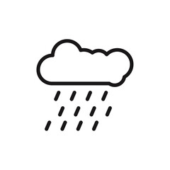 Rainy weather icon line art vector