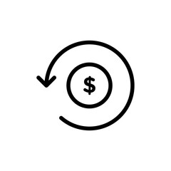 refund money icon line art vector
