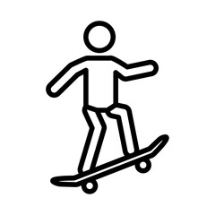 skateboarding icon line art vector