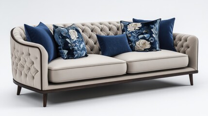 Modern Elegant Sofa with Elegant Cushions for Stylish Interiors