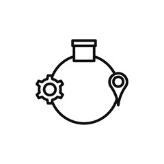Supply chain process icon line art vector