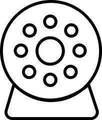 CCTV security camera icon video surveillance monitoring, defocused home security camera, wall mounted for outdoor area safety and observation line vector isolated transparent