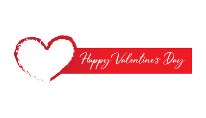 Happy Valentine's day text lettering typography banner background Vector illustration.