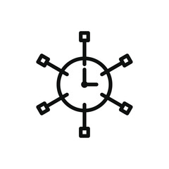 Time management icon line art vector