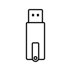 Usb stick icon line art vector
