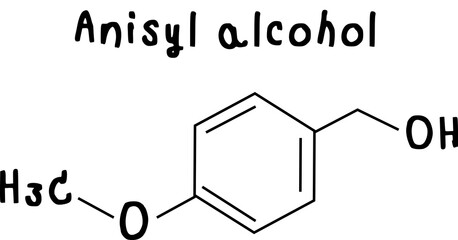 Anisyl alcohol,chemical structure of Anisyl alcohol illustration