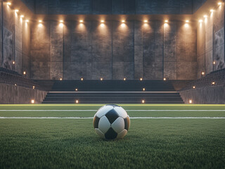 Fototapeta premium Soccer ball on the training center
