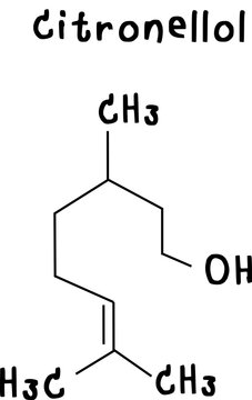 Citronellol,chemical structure of Citronellol illustration