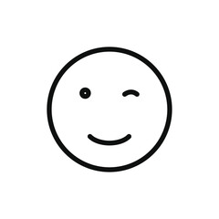 Winking eye icon line art vector