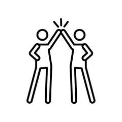 Win-win business deal icon line art vector